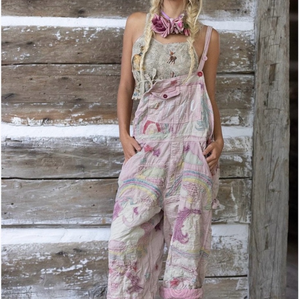 Playful Pink Unicorn Overalls